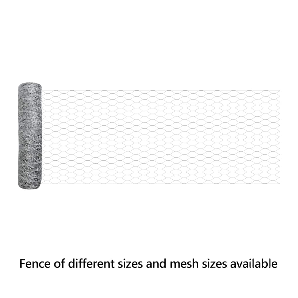 Hexagon Fence Silver 0.5 x 100 m Galvanised steel