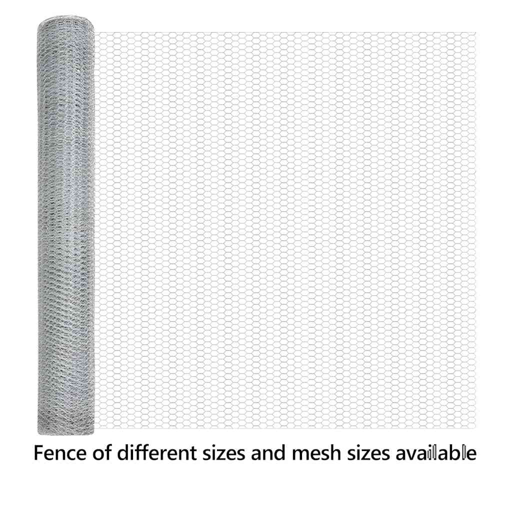 Hexagon Fence Silver 1.4 x 100 m Galvanised steel