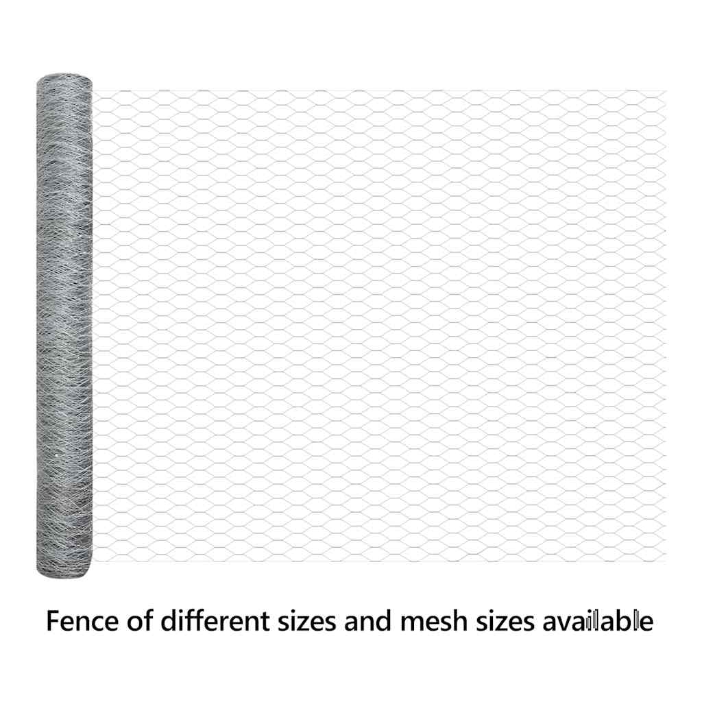 Hexagon Fence Silver 1.4 x 100 m Galvanised steel