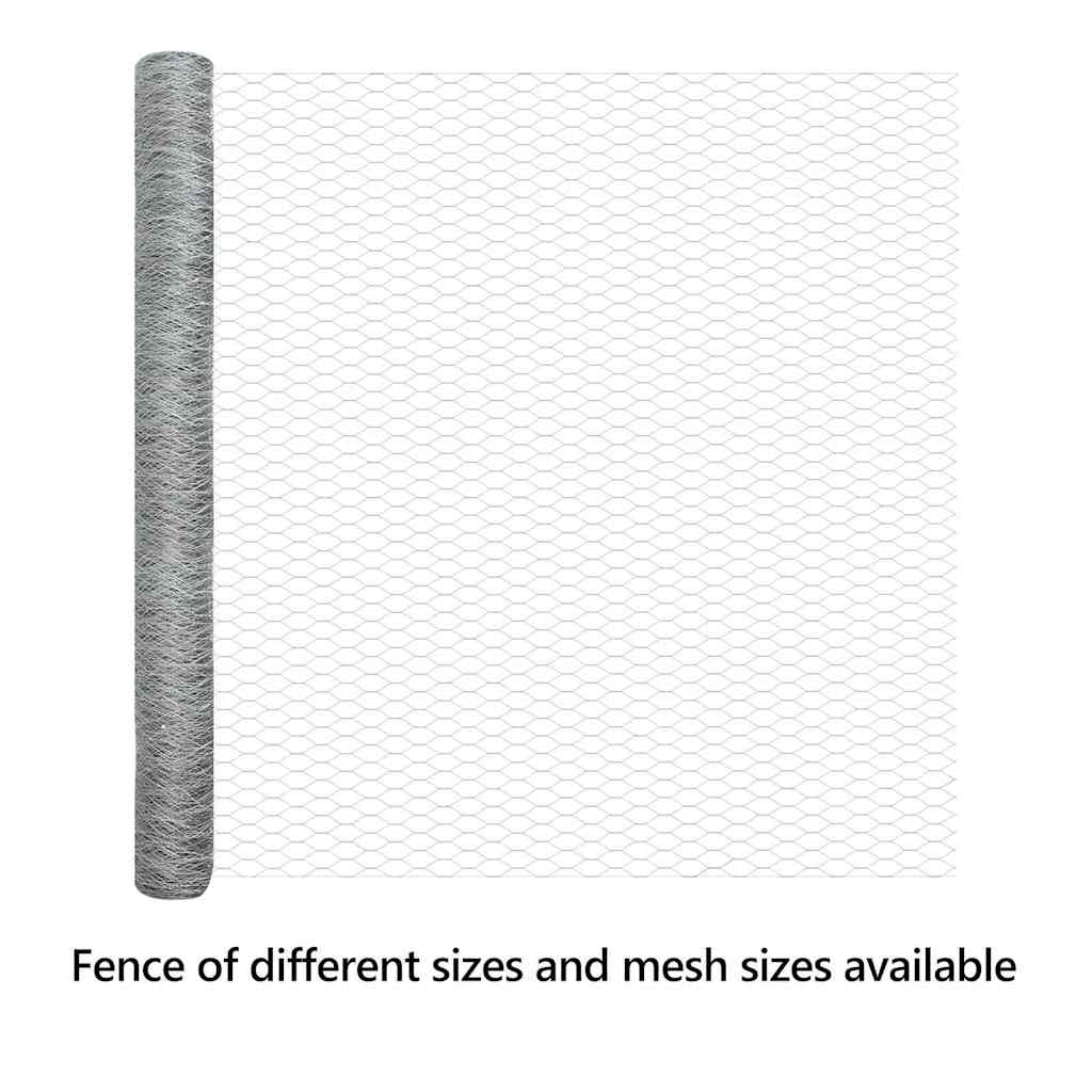 Hexagon Fence Silver 1.5 x 100 m Galvanised steel