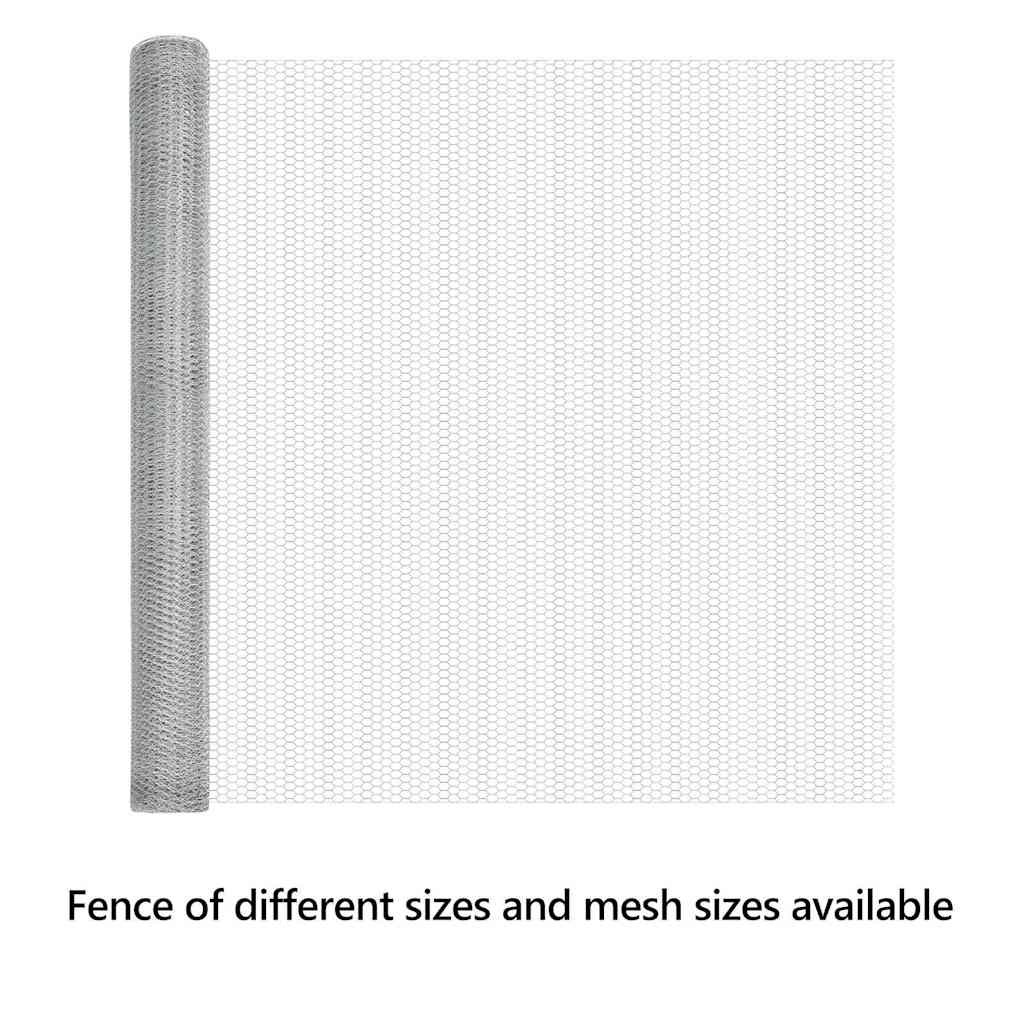 Hexagon Fence Silver 1.6 x 100 m Galvanised steel
