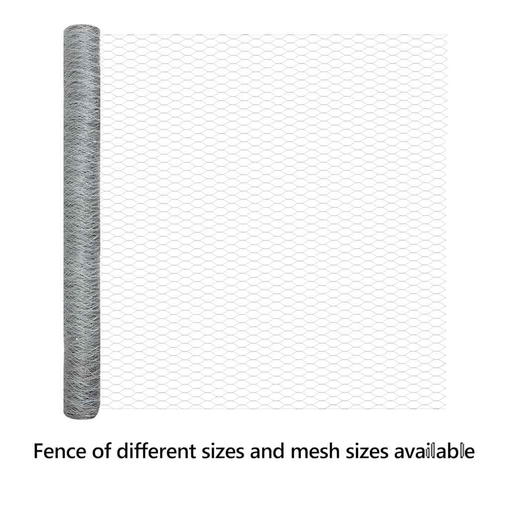 Hexagon Fence Silver 1.6 x 100 m Galvanised steel