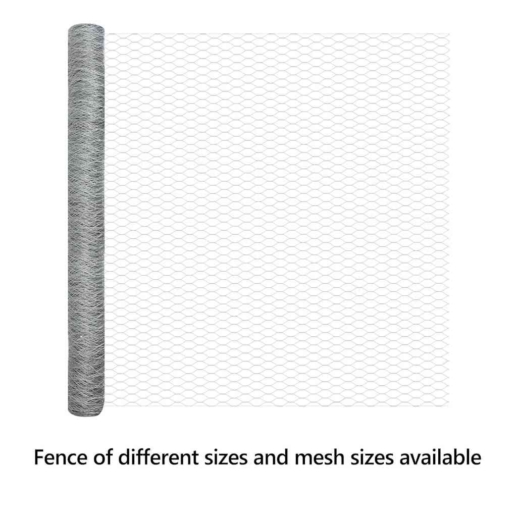 Hexagon Fence Silver 1.6 x 100 m Galvanised steel
