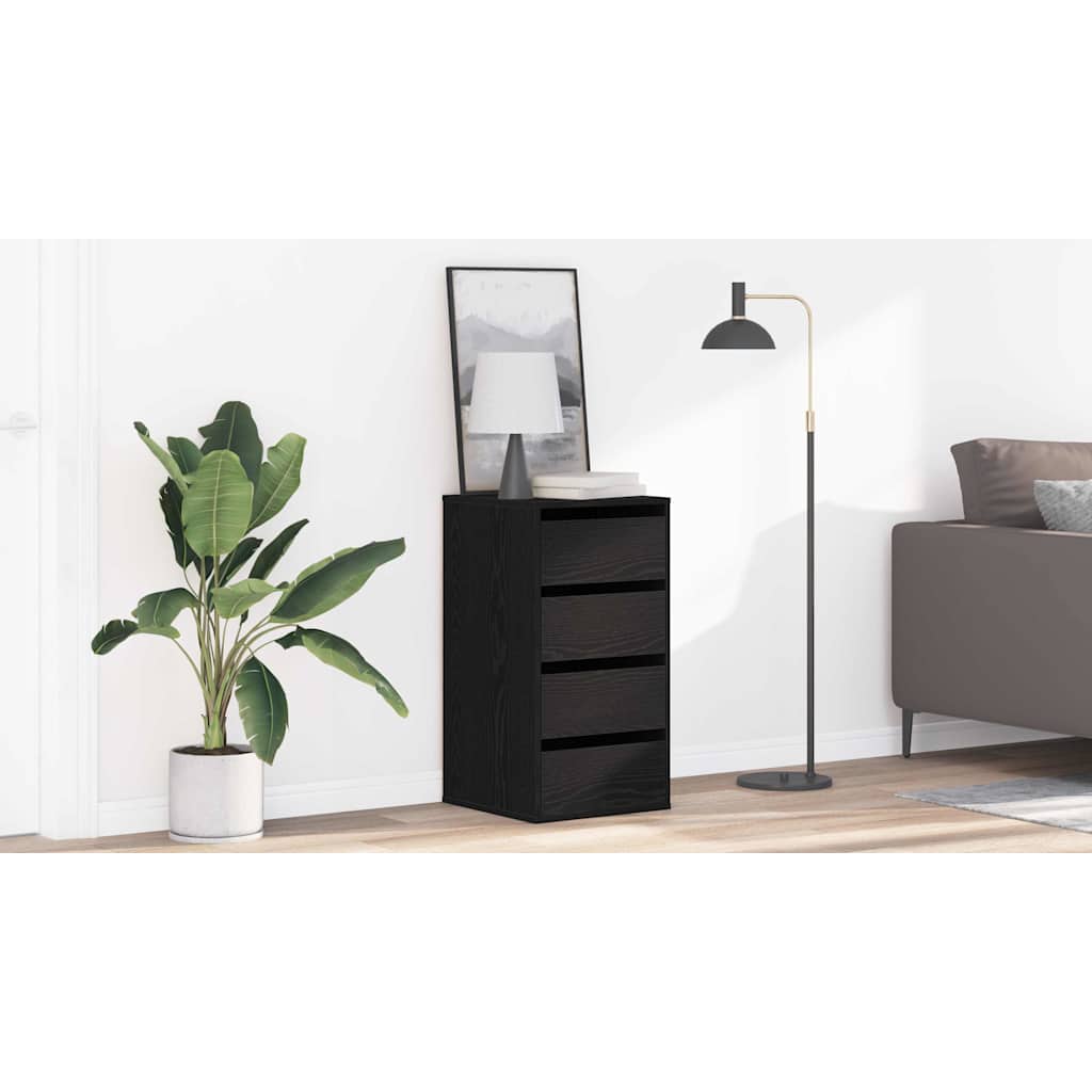 Drawer Cabinet Black 40 x 41 x 76 cm Engineered Wood