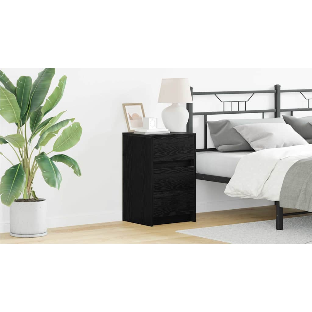 Bedside Cabinet Black Oak 38 x 34 x 61 cm Engineered wood