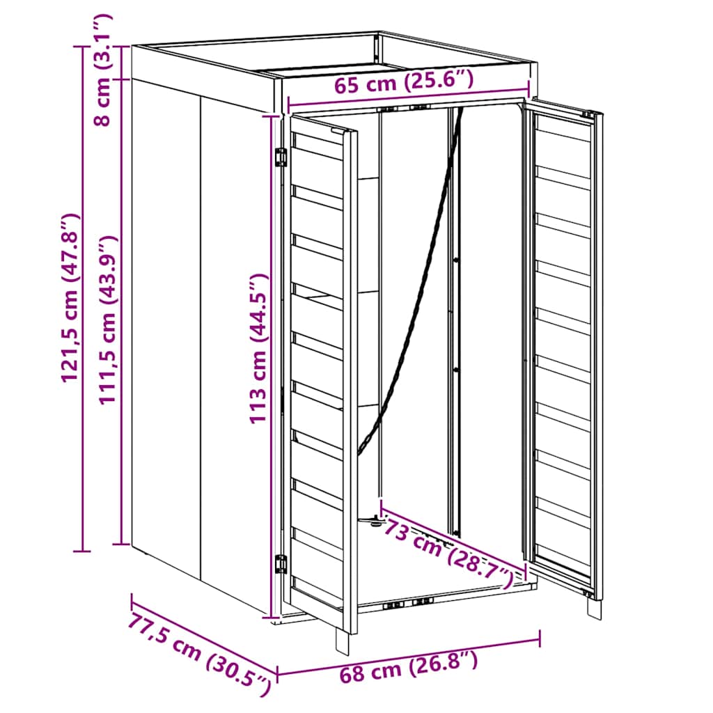 Wheelie Bin Storage with Planter Roof for 240L Bin Anthracite