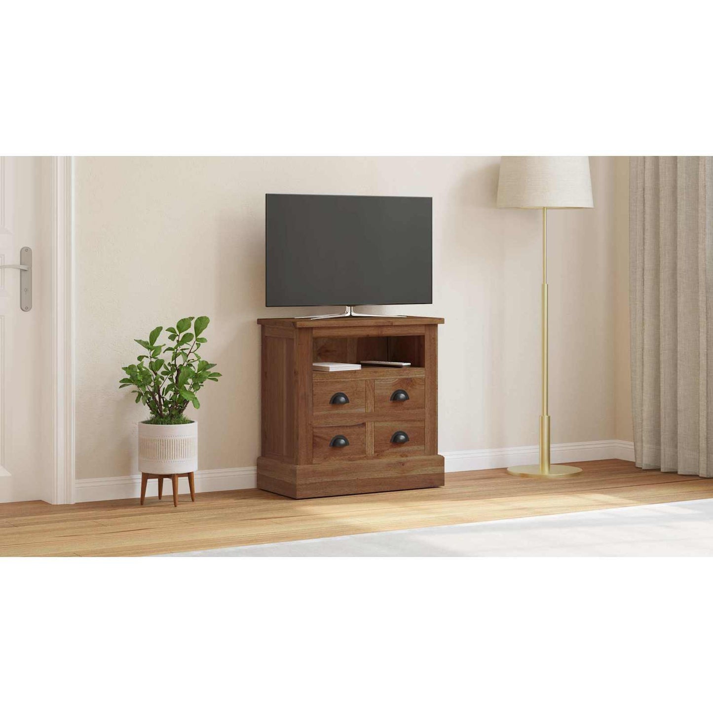 Storage Cabinet Natural 60 x 30 x 60 cm Solid Teak Wood