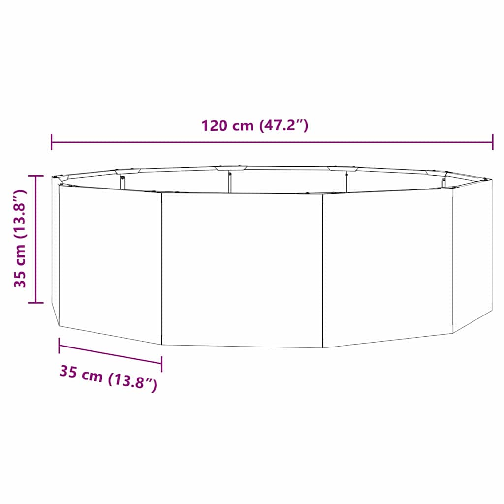 Planter Olive Green 120 x 120 x 35 cm Steel