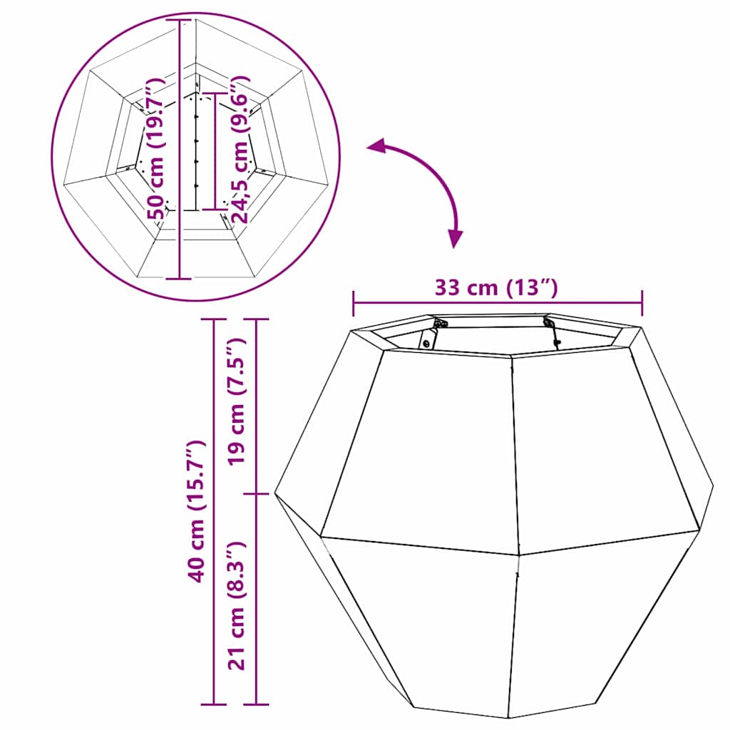 Planter 2 pcs Olive Green 50 x 50 x 40 cm Steel