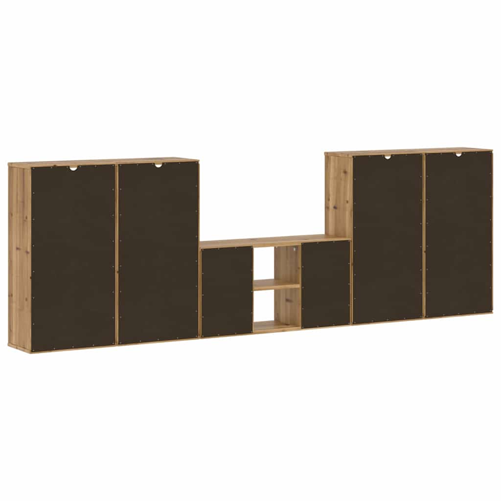 5 Piece TV Units with Storage "ODDA" Solid Wood Pine