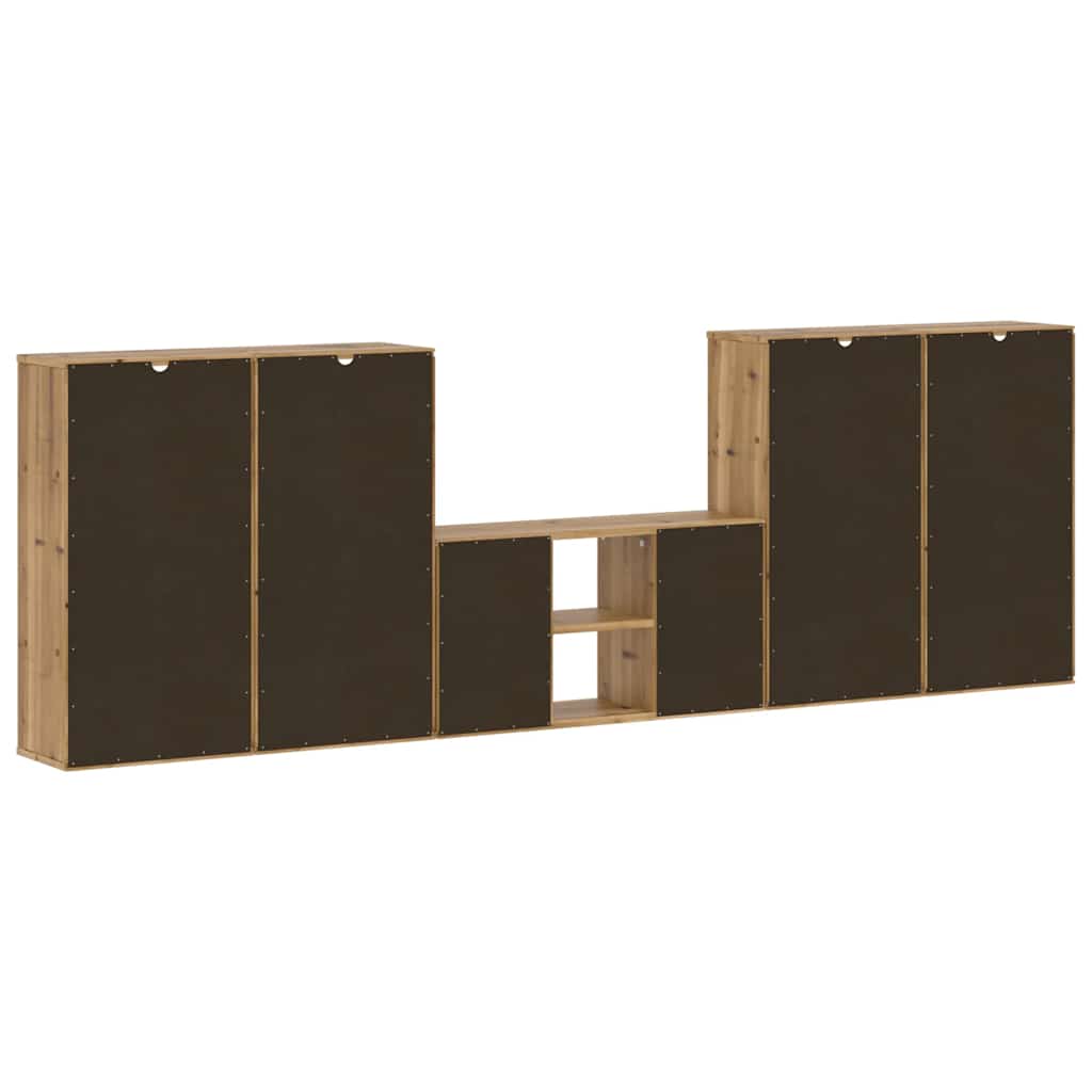 5 Piece TV Units with Storage "ODDA" Solid Wood Pine