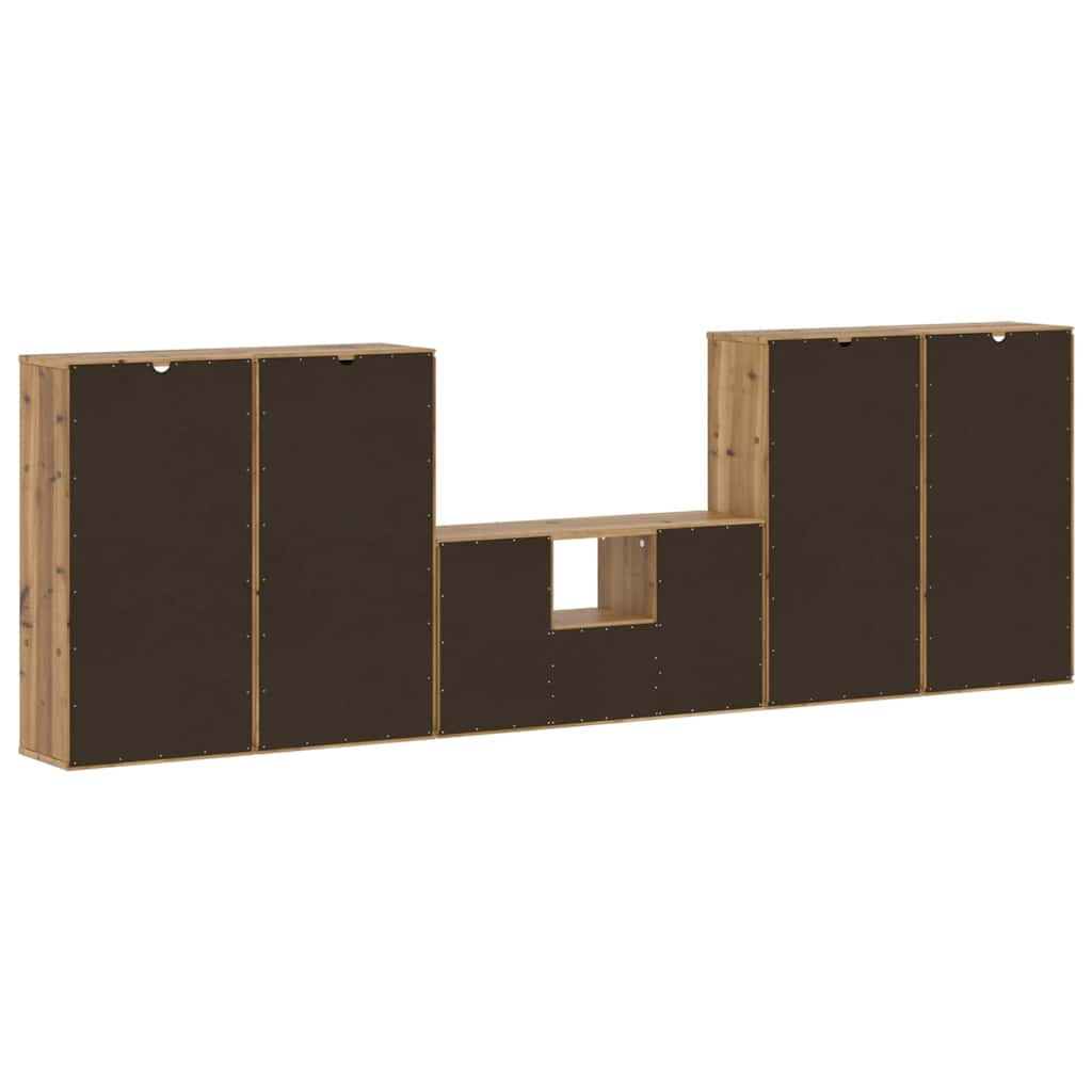 5 Piece TV Units with Storage "ODDA" Solid Wood Pine