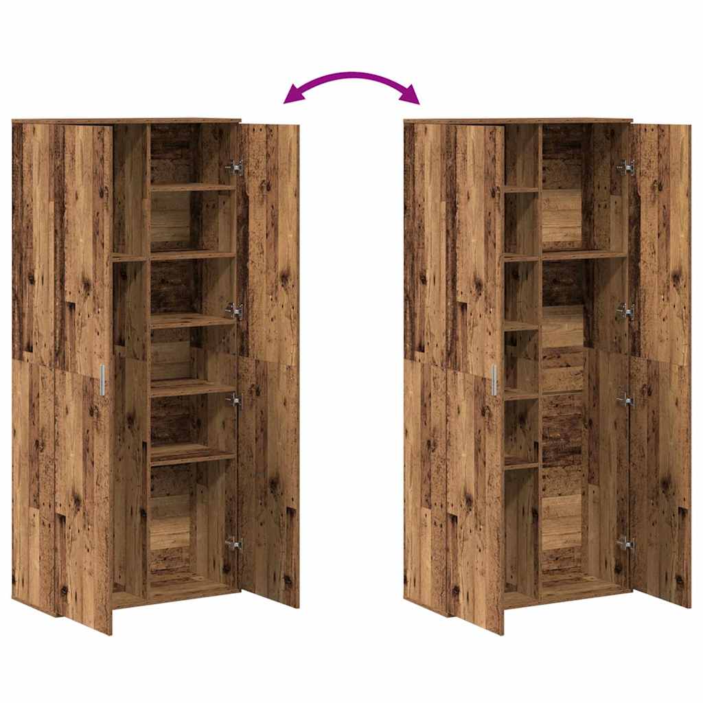 Highboard 80 x 35 x 180 cm Engineered Wood Old Wood
