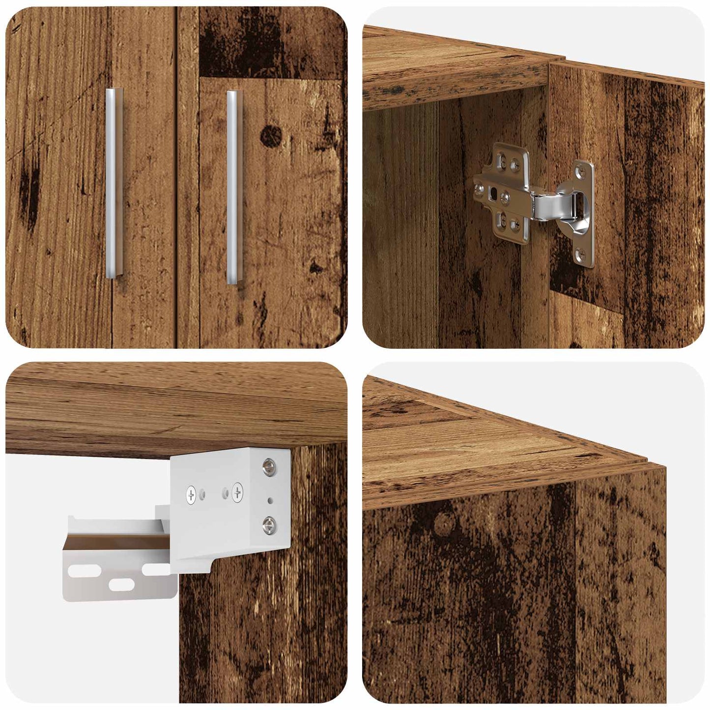 Storage Cabinet 2 pcs Old Wood 70 x 42.5 x 225 cm