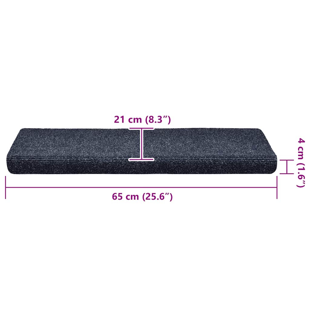 Stair Mats Self-adhesive 30 pcs 65x21x4 cm Blue Rectangular Edge