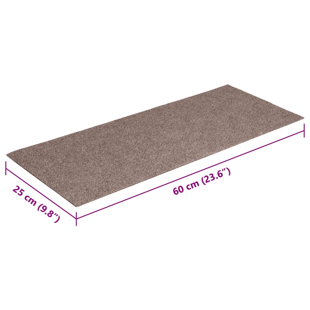 Stair Mats Self-adhesive 30 pcs 60x25cm Light Brown Rectangular