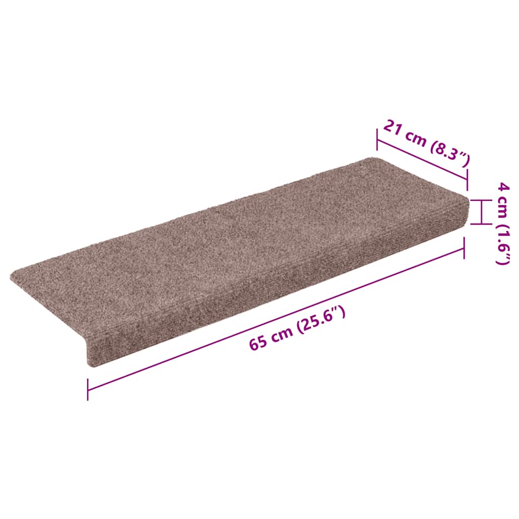 Stair Mats Self-adhesive 20 pcs 65x21x4 cm Light Brown Rectangular Edge