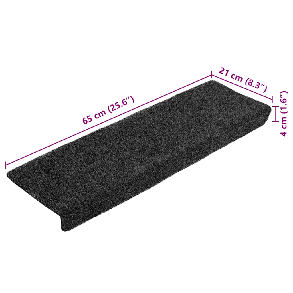 Stair Mats Self-adhesive 20 pcs 65x21x4 cm Dark Grey