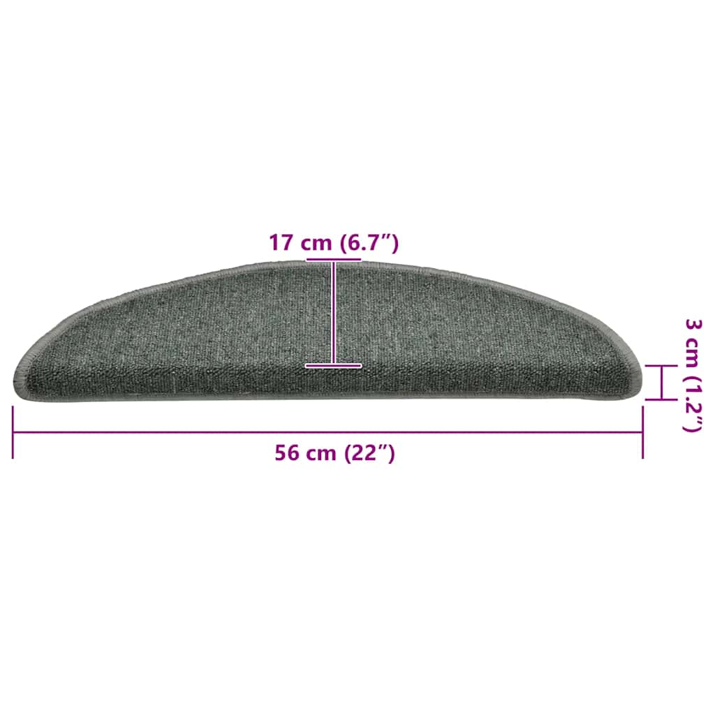 Self-adhesive Stair Mats 30 pcs 56 x 17 x 3 cm Dark Green