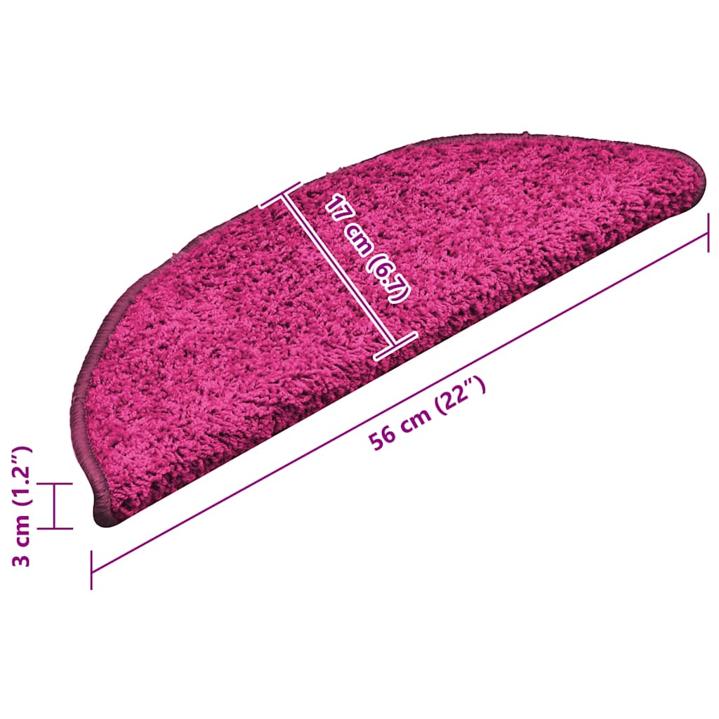 Stair Mats 30 pcs 56x17x3 cm Pink Half Round