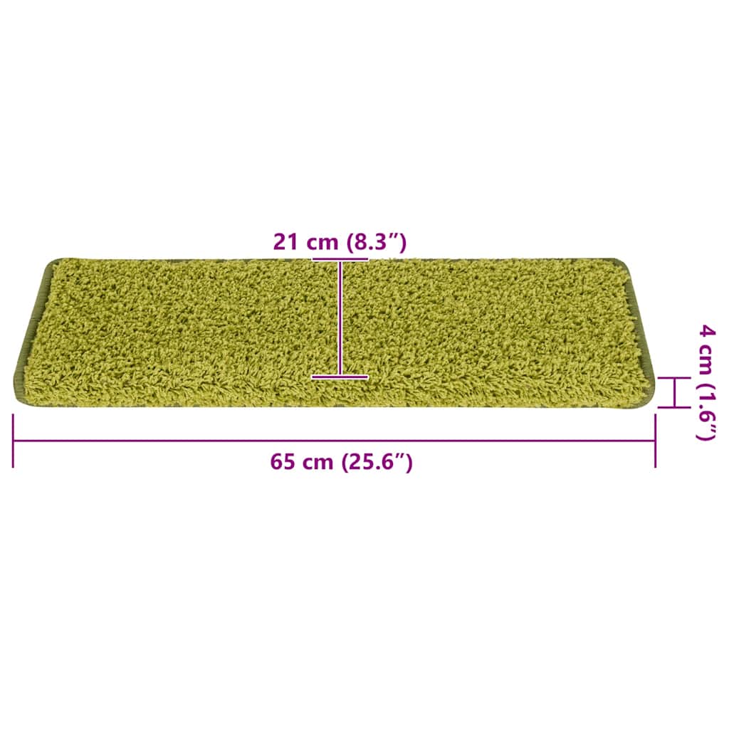 Stair Mats 30 pcs 65x21x4 cm Green Rectangular Edge