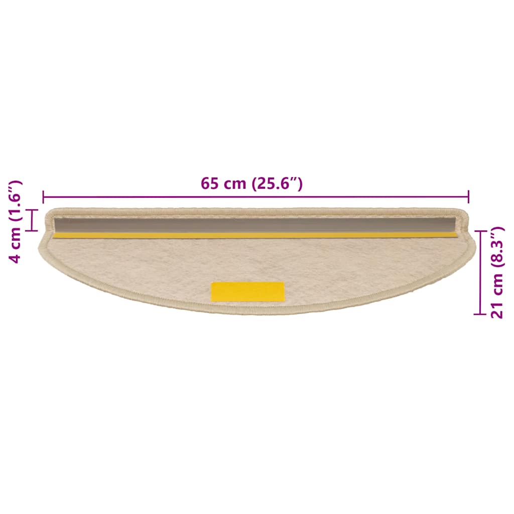 Stair Mats Self-adhesive Sisal-Look 30 pcs 65x21x4 cm Sand