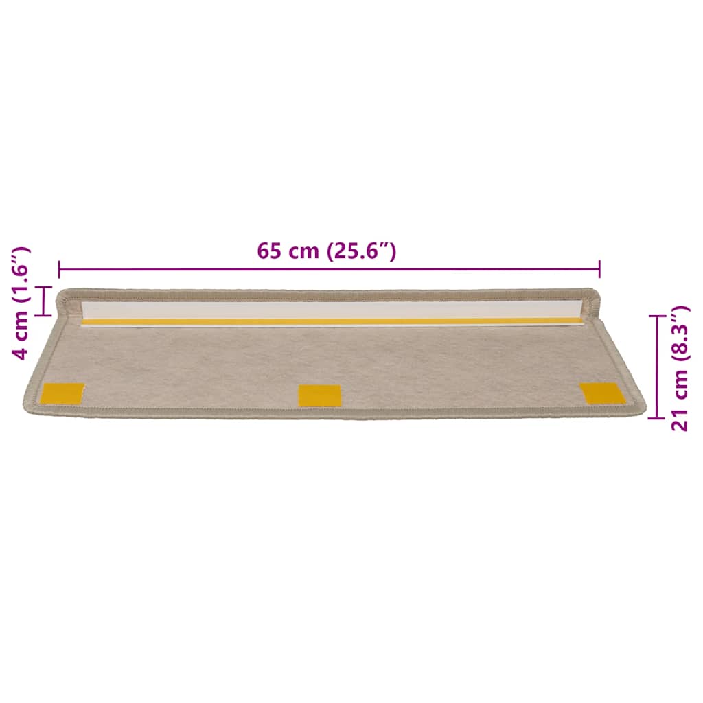 Stair Mats Self-adhesive Sisal-Look 30 pcs 65x21x4cm Dark Beige