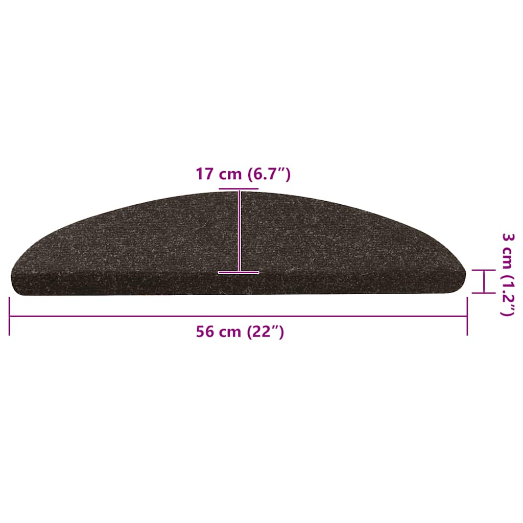 Stair Mats Self-adhesive 30 pcs Anthracite 56x17x3 cm