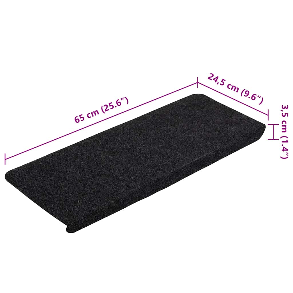 Stair Mats Self-adhesive 30 pcs Black 65x24,5x3,5 cm