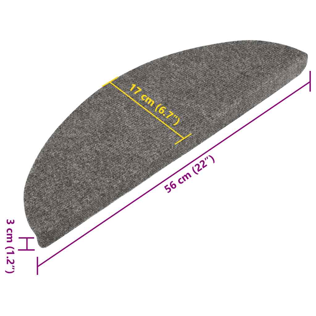 Stair Mats Self-adhesive 20 pcs Grey 56x17x3 cm