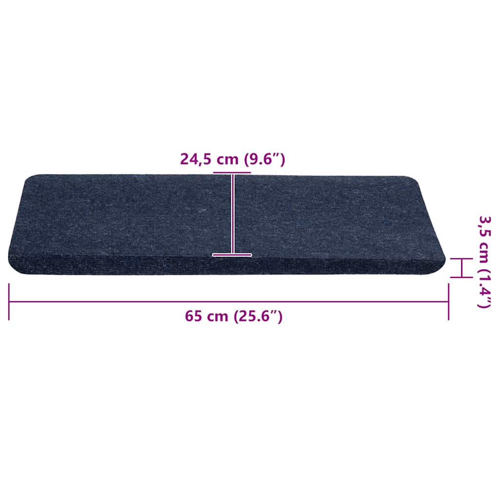 Stair Mats Self-adhesive 30 pcs Blue 65x24,5x3,5 cm
