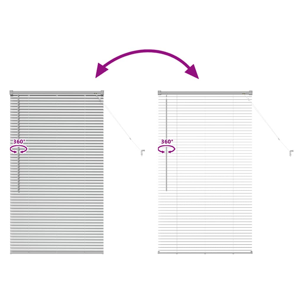 Venetian Blinds Height Adjustable Silver 130 x 70 cm Aluminium