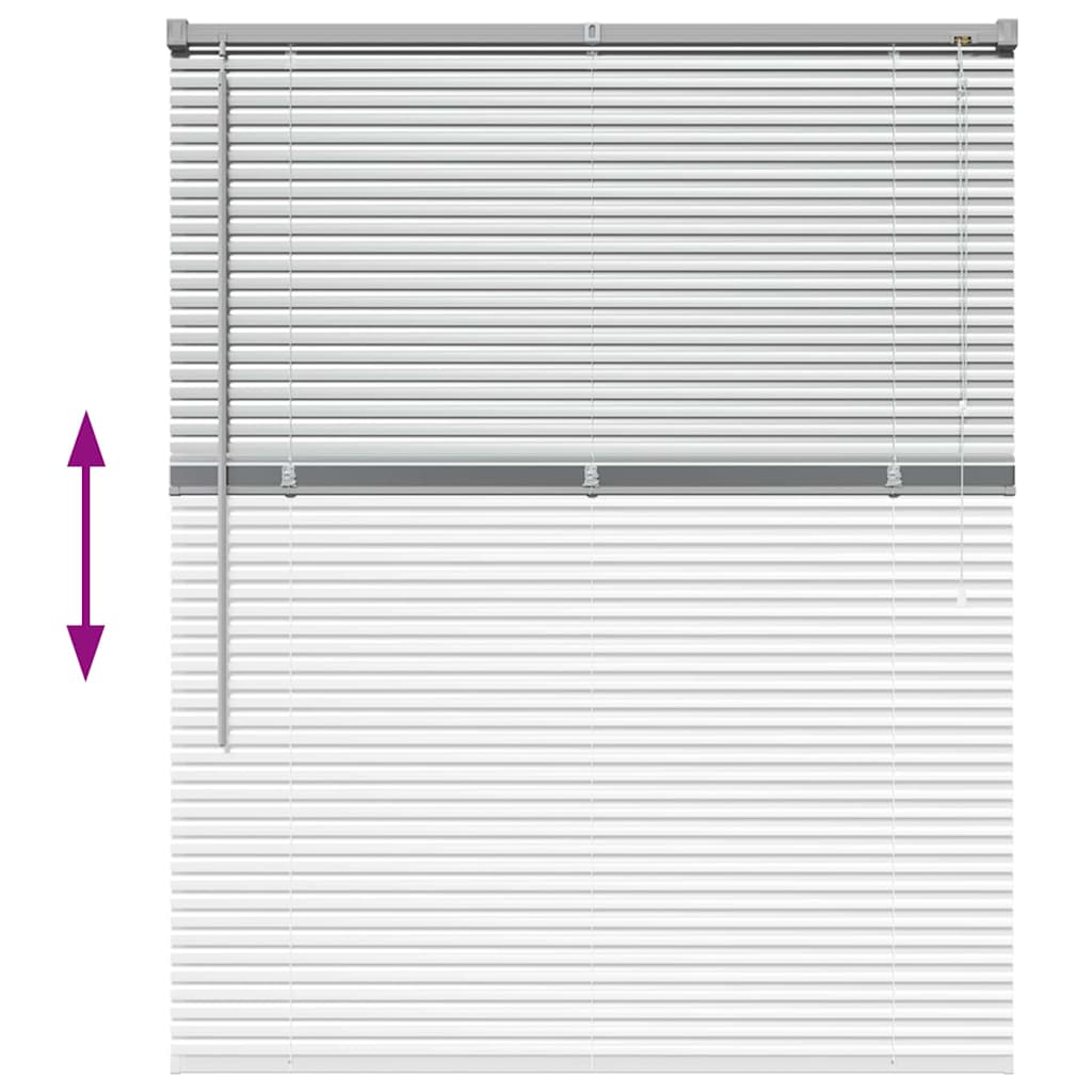 Venetian Blinds Height Adjustable Silver 130 x 105 cm Aluminium