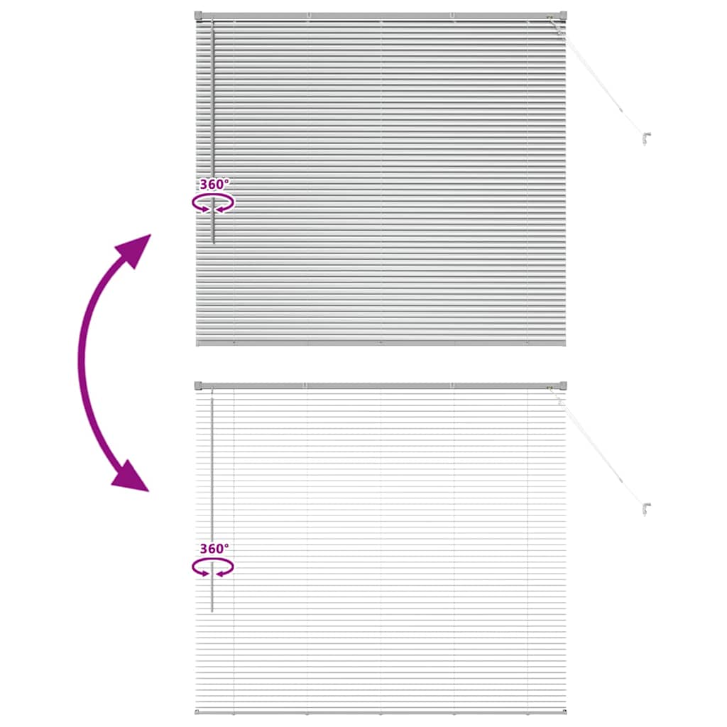 Venetian Blinds Height Adjustable Silver 130 x 150 cm Aluminium