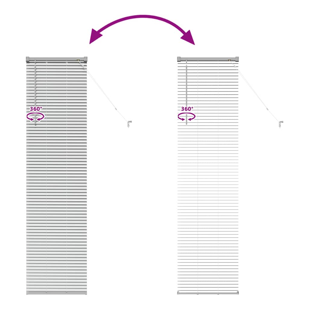 Venetian Blinds Height Adjustable Silver 175 x 40 cm Aluminium