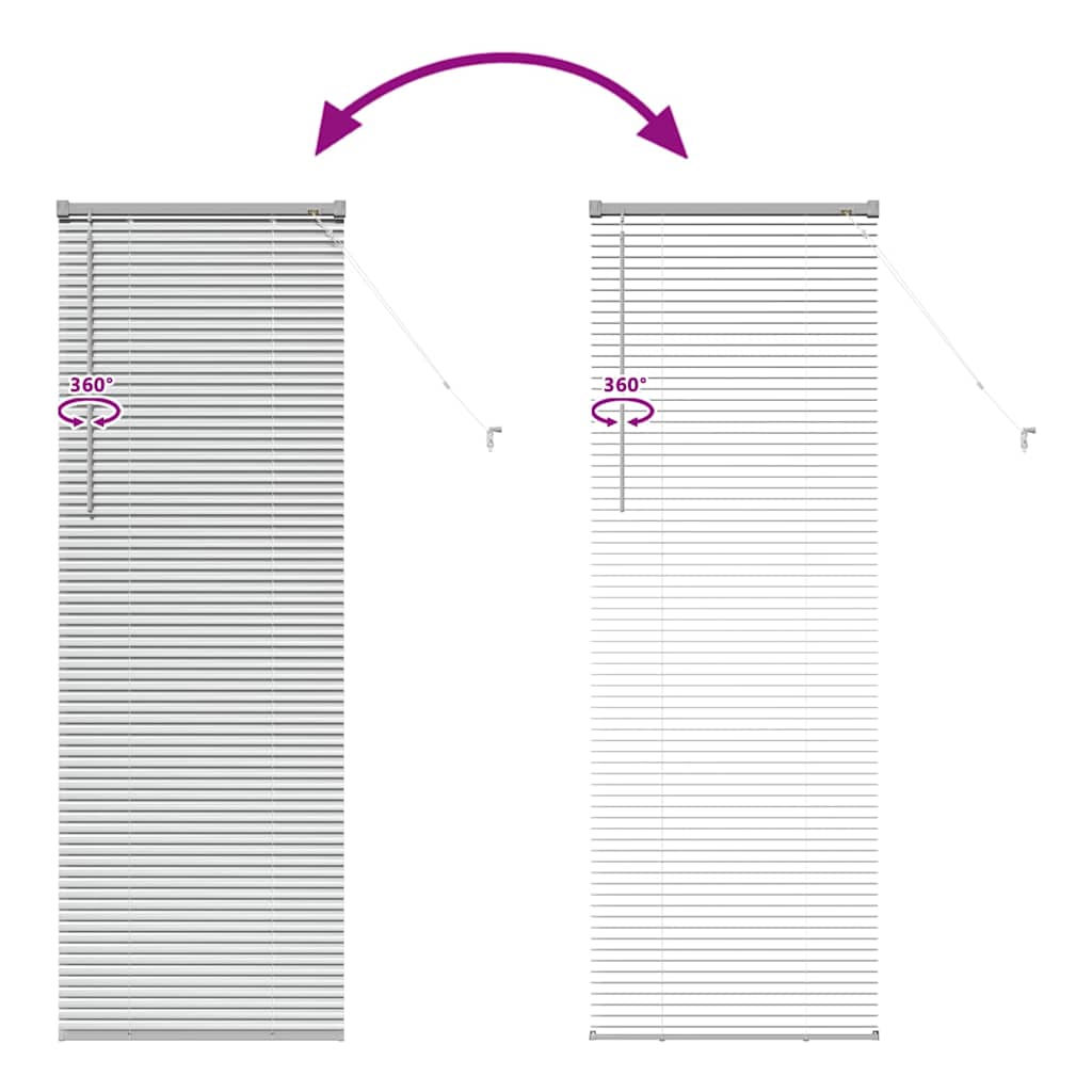 Venetian Blinds Height Adjustable Silver 175 x 60 cm Aluminium
