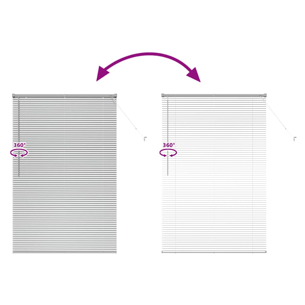 Venetian Blinds Height Adjustable Silver 175 x 120 cm Aluminium