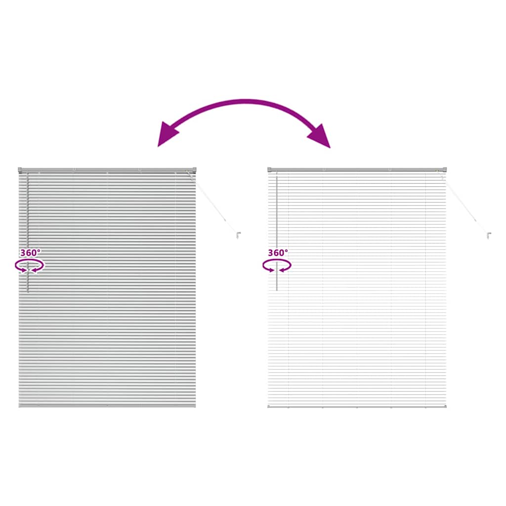 Venetian Blinds Height Adjustable Silver 175 x 135 cm Aluminium