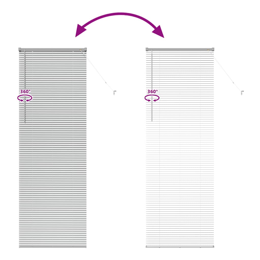 Venetian Blinds Height Adjustable Silver 220 x 75 cm Aluminium
