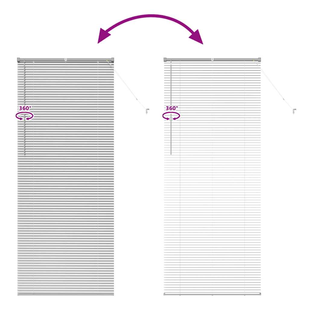 Venetian Blinds Height Adjustable Silver 220 x 90 cm Aluminium