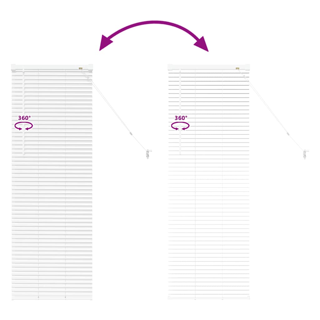 Venetian Blinds Height Adjustable White 130 x 50 cm Aluminium