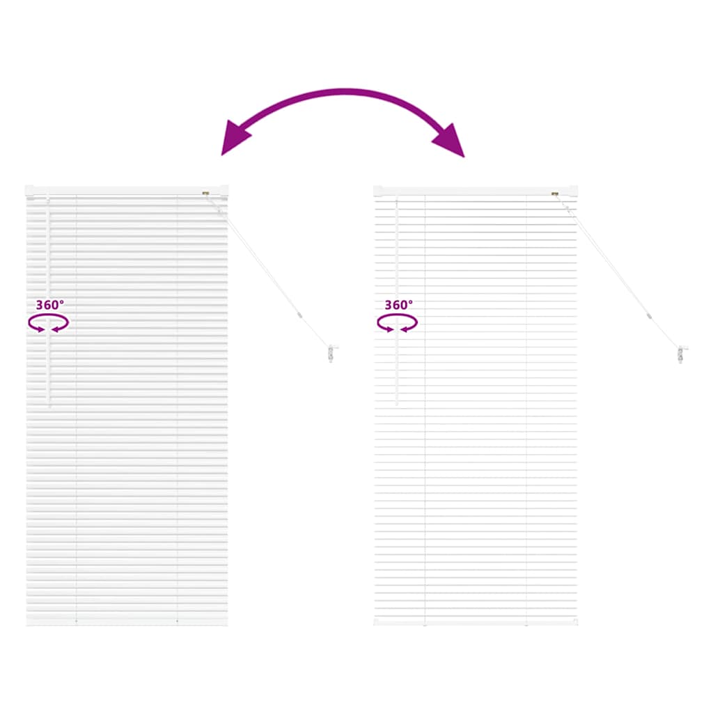 Venetian Blinds Height Adjustable White 130 x 55 cm Aluminium