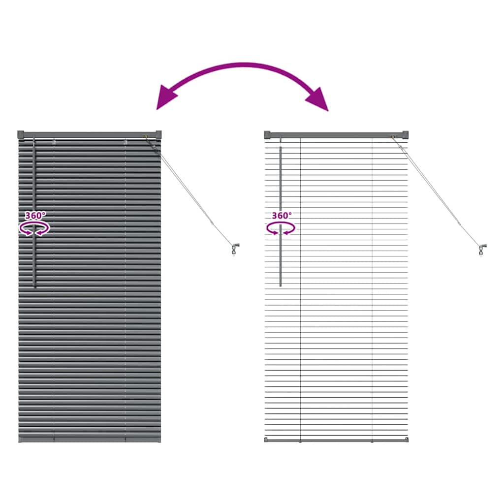 Venetian Blinds Manual Dark Grey 130 x 65 cm Aluminium
