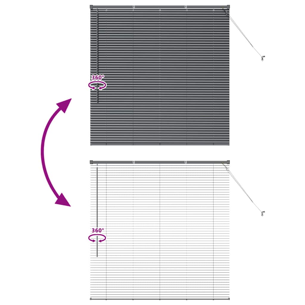 Venetian Blinds Manual Dark Grey 130 x 130 cm Aluminium
