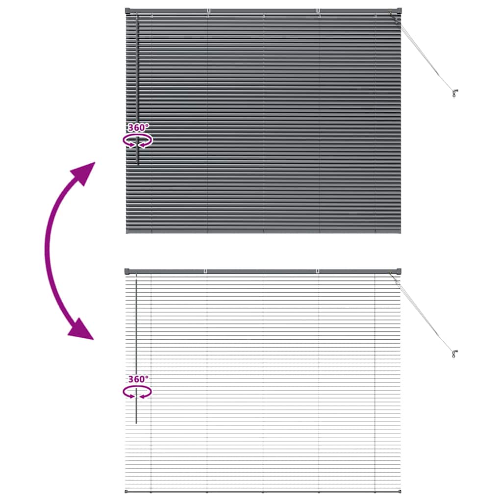 Venetian Blinds Manual Dark Grey 130 x 160 cm Aluminium