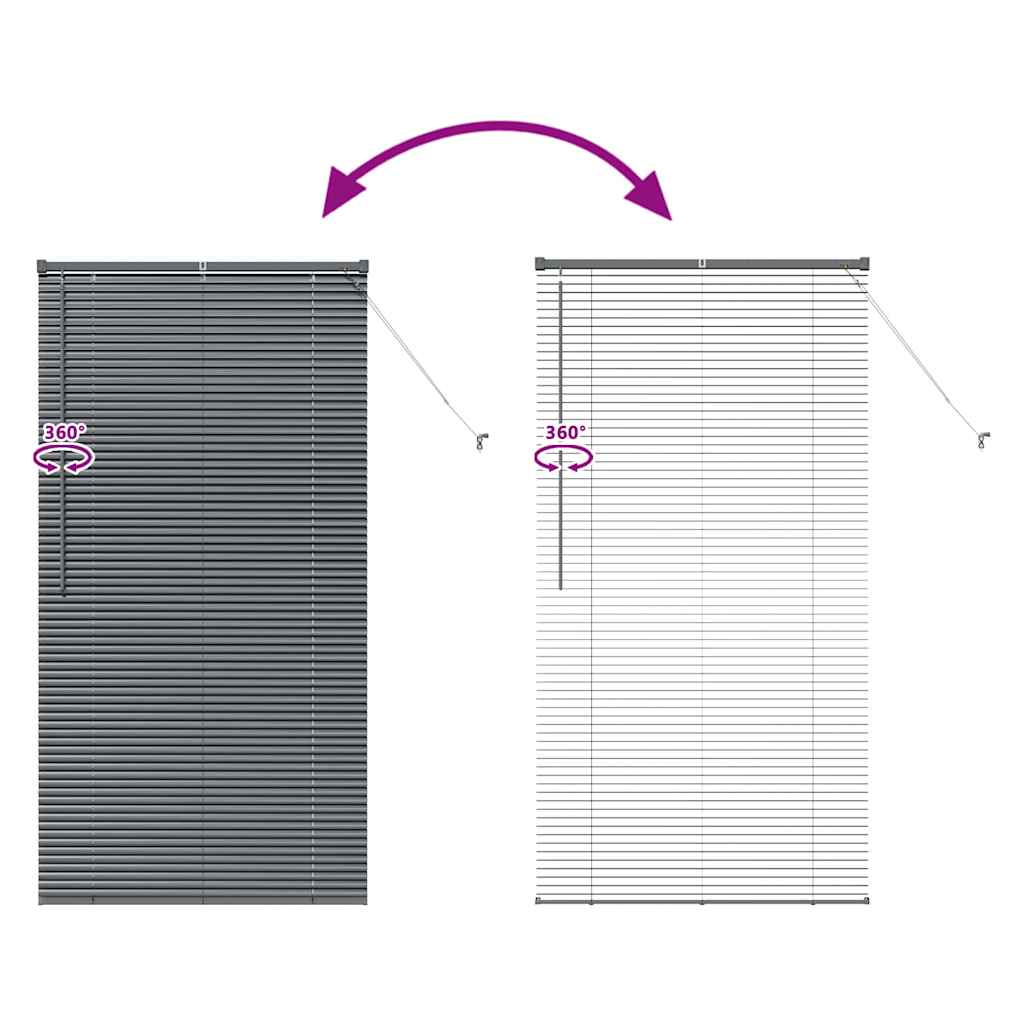 Venetian Blinds Manual Dark Grey 175 x 95 cm Aluminium