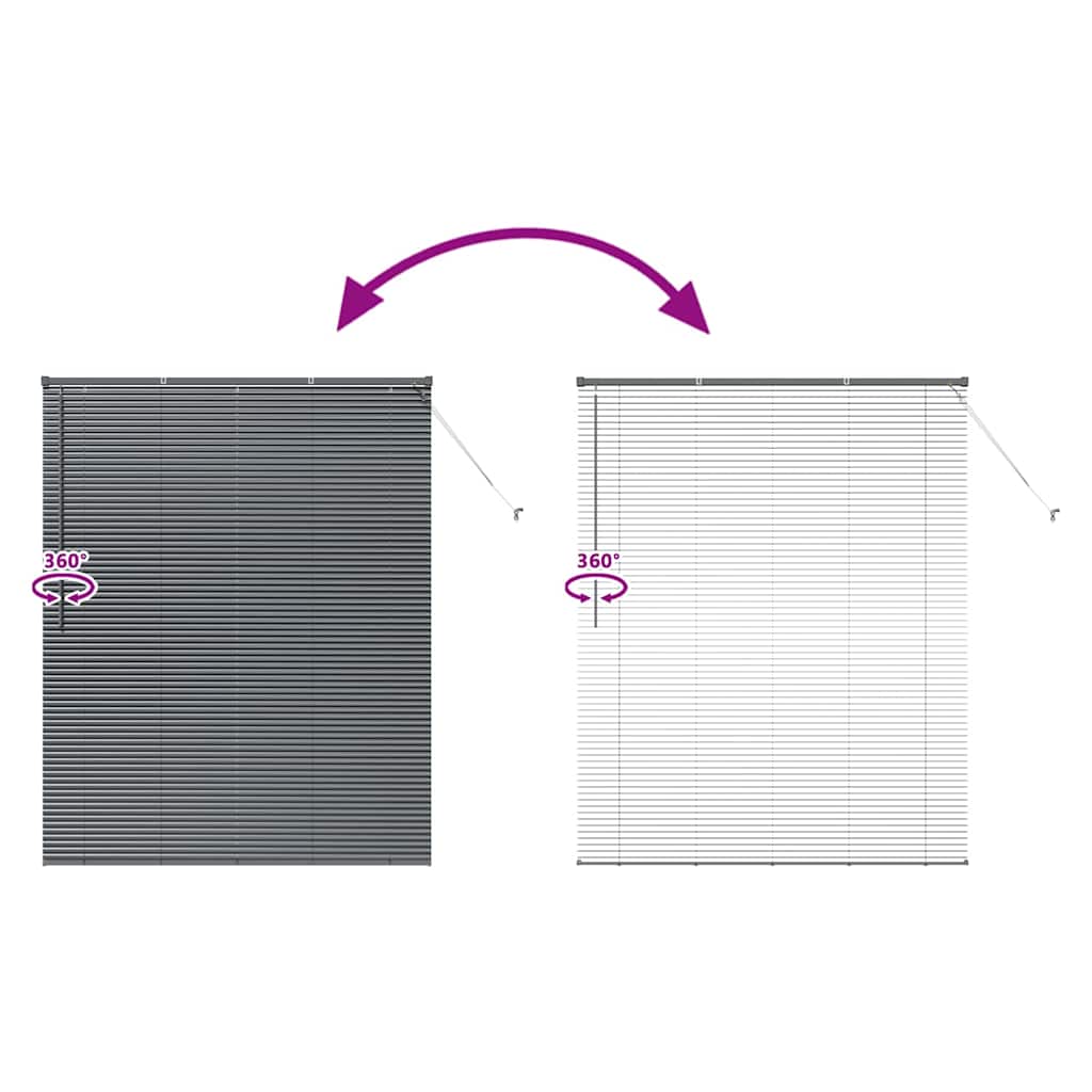 Venetian Blinds Manual Dark Grey 175 x 145 cm Aluminium