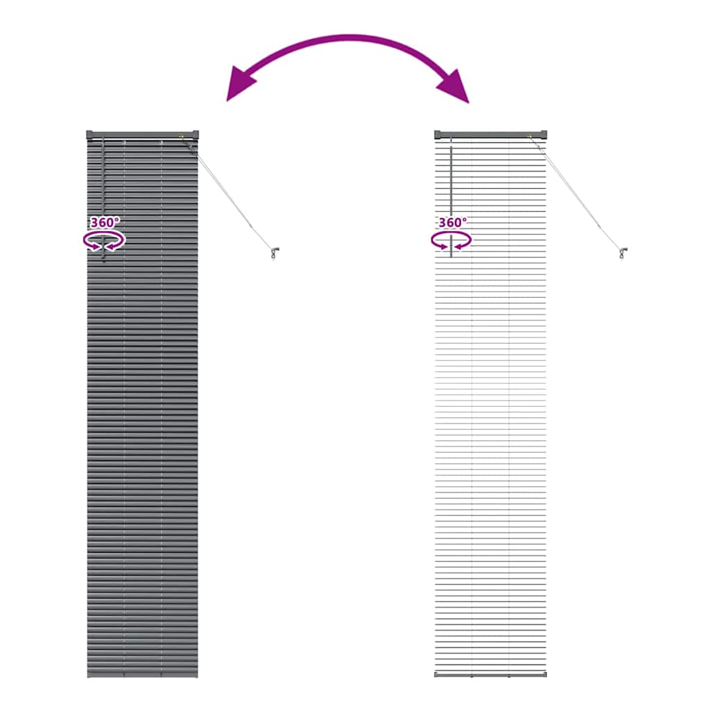 Venetian Blinds Manual Dark Grey 220 x 45 cm Aluminium