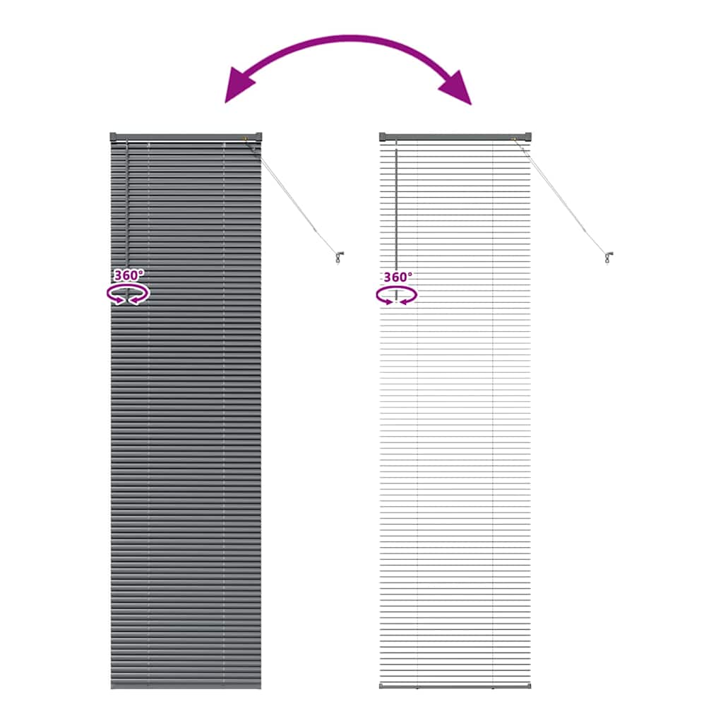 Venetian Blinds Manual Dark Grey 220 x 65 cm Aluminium