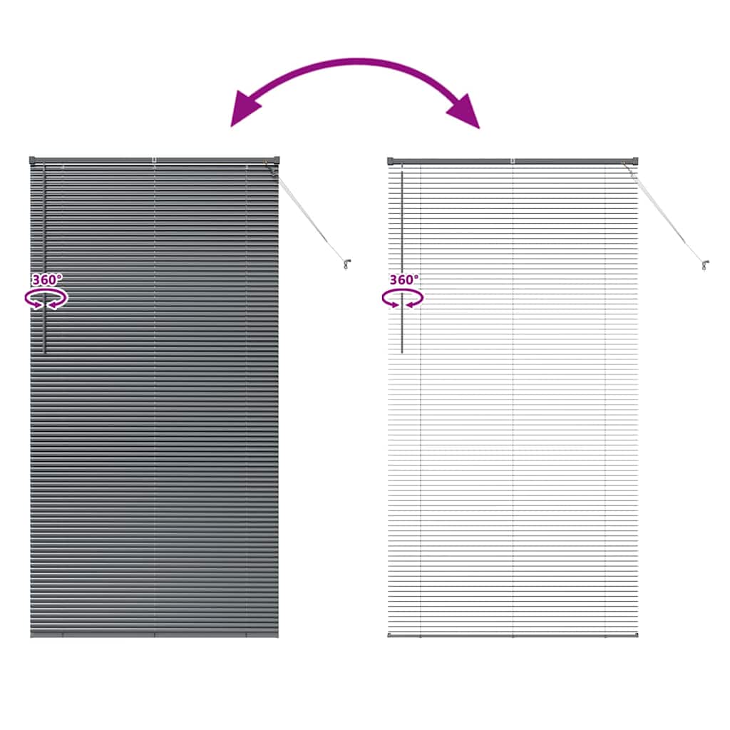 Venetian Blinds Manual Dark Grey 220 x 110 cm Aluminium